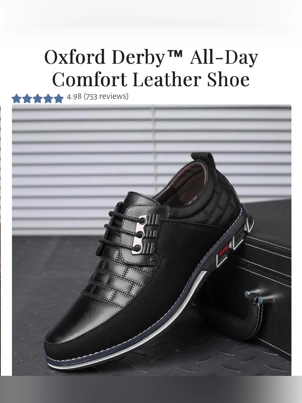 Gatsby Oxford Derby All-Day Comfort Leather Shoe black size 11.5 Men's